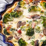 Frittata z pieczarkami, szynką i brokułem