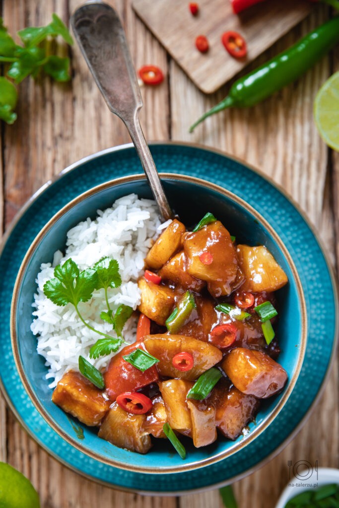 Chrupiące Tofu w sosie słodko-kwaśnym