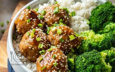 Pieczone klopsiki z indyka w sosie teriyaki